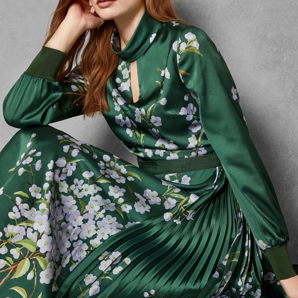 Ted baker Elegant Green Floral Women's Dress